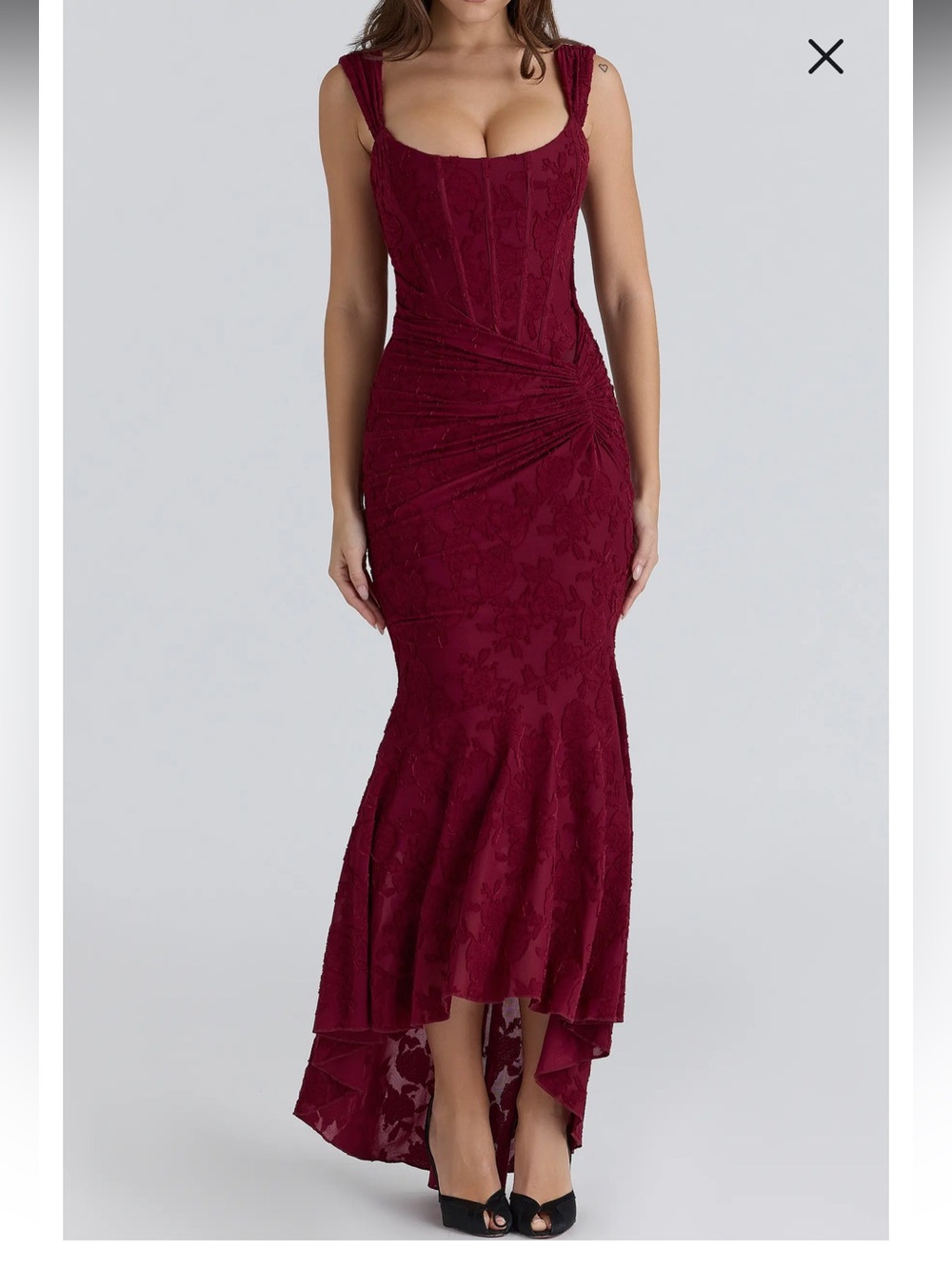 House of CB Cesca Floral Burnout Corset Cocktail Dress